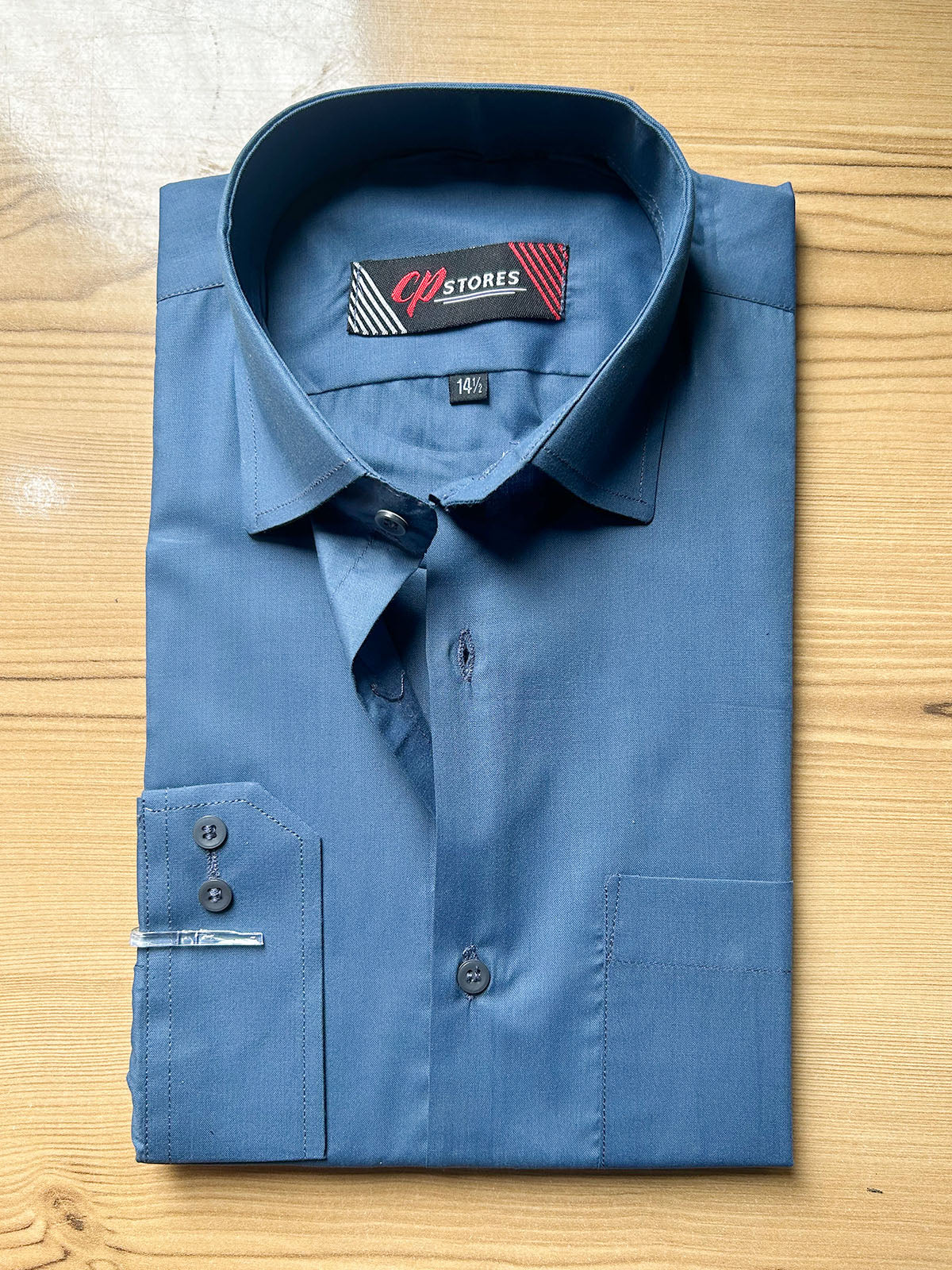 MFS662 Dark Blue Plain Formal Dress Shirt For Men
