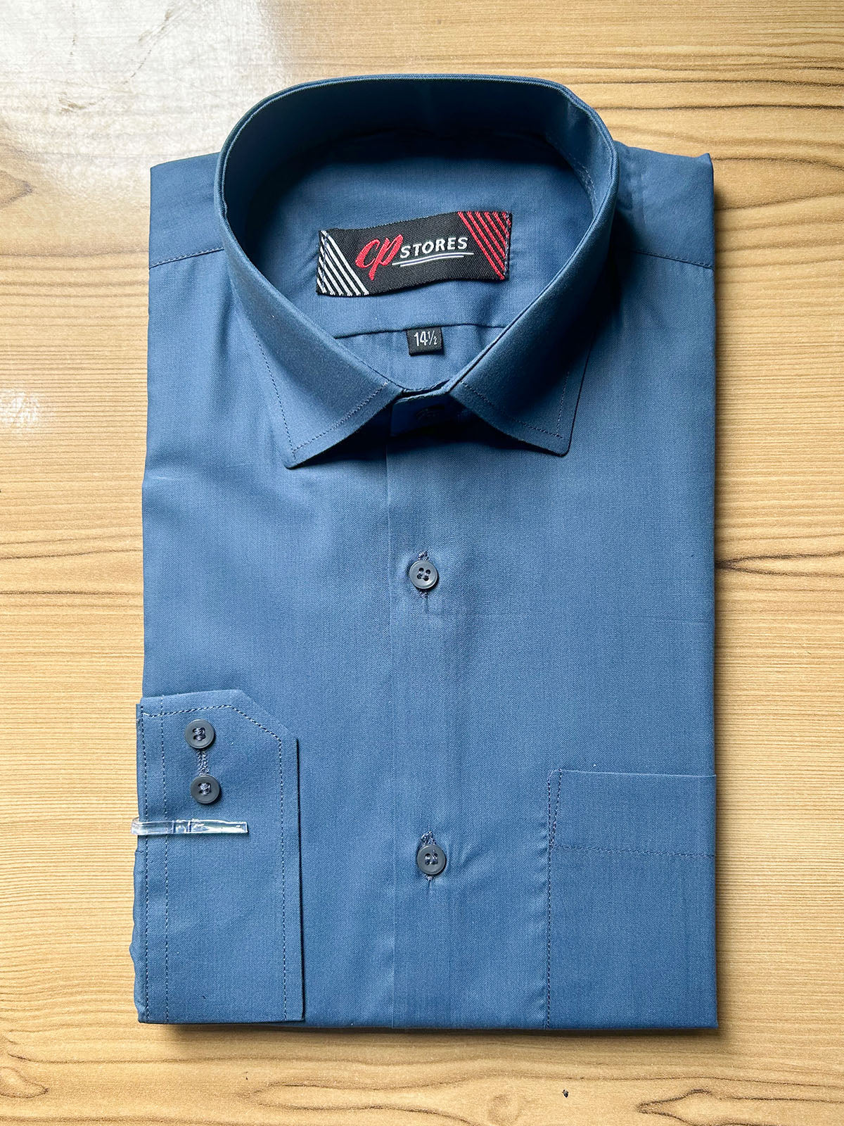 MFS662 Dark Blue Plain Formal Dress Shirt For Men