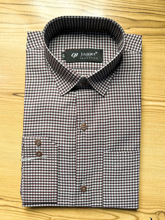 MFS689 Men's Formal Dress Shirt Mini Checks