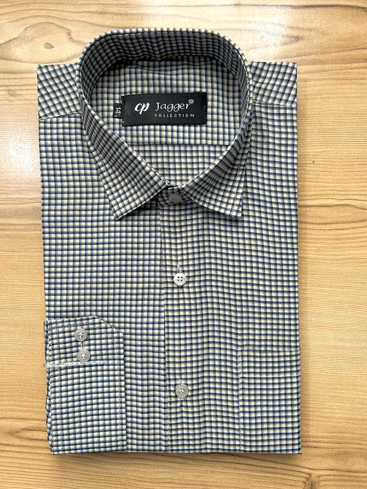 MFS712 Mini Checks Formal Dress Shirt For Men