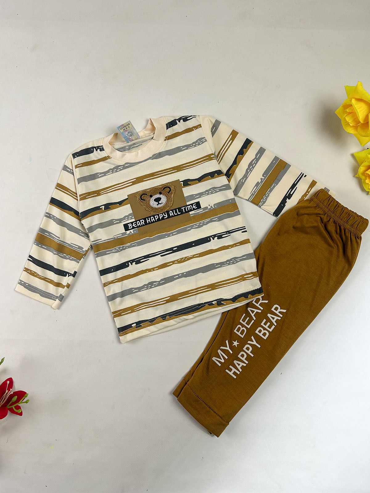 1Yr - 4Yrs Bear Dark Yellow Suit For Kids BS784