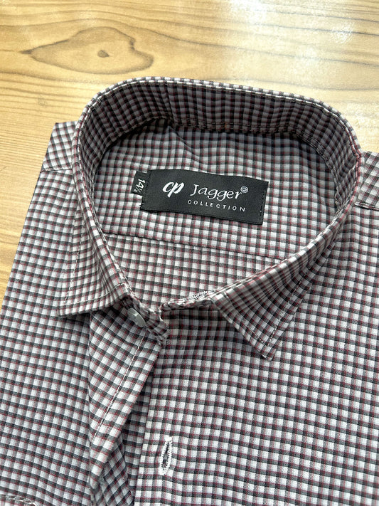 MFS714 Mini Check Formal Dress Shirt For Men