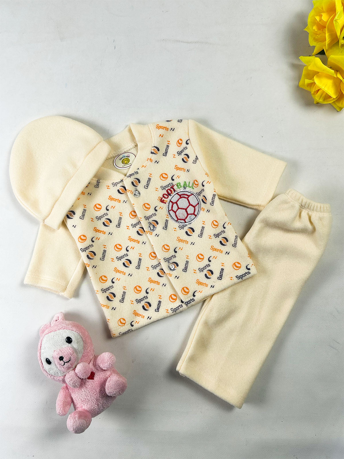 0Mth - 3Mth FTB Fawn Fleece Baba Suit For Newborn NBS850