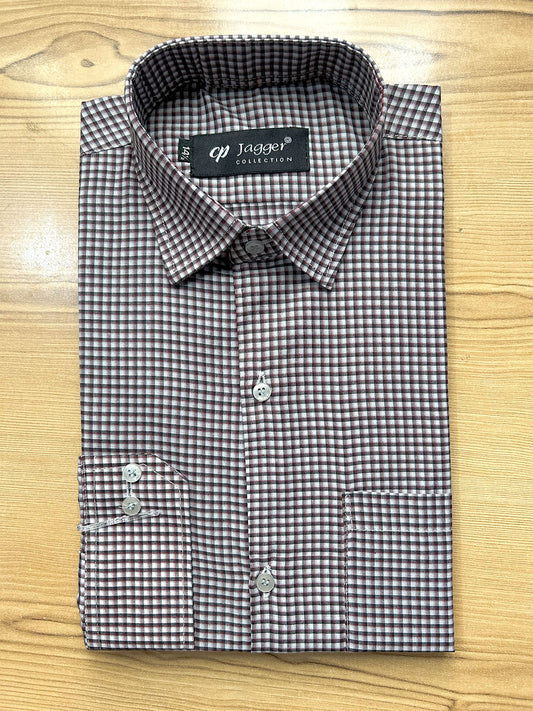 MFS714 Mini Check Formal Dress Shirt For Men