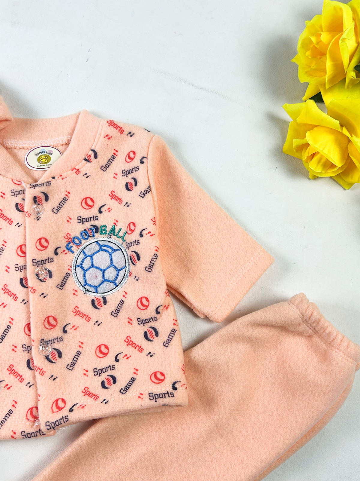 0Mth - 3Mth FTB Peach Fleece Baba Suit For Newborn NBS851