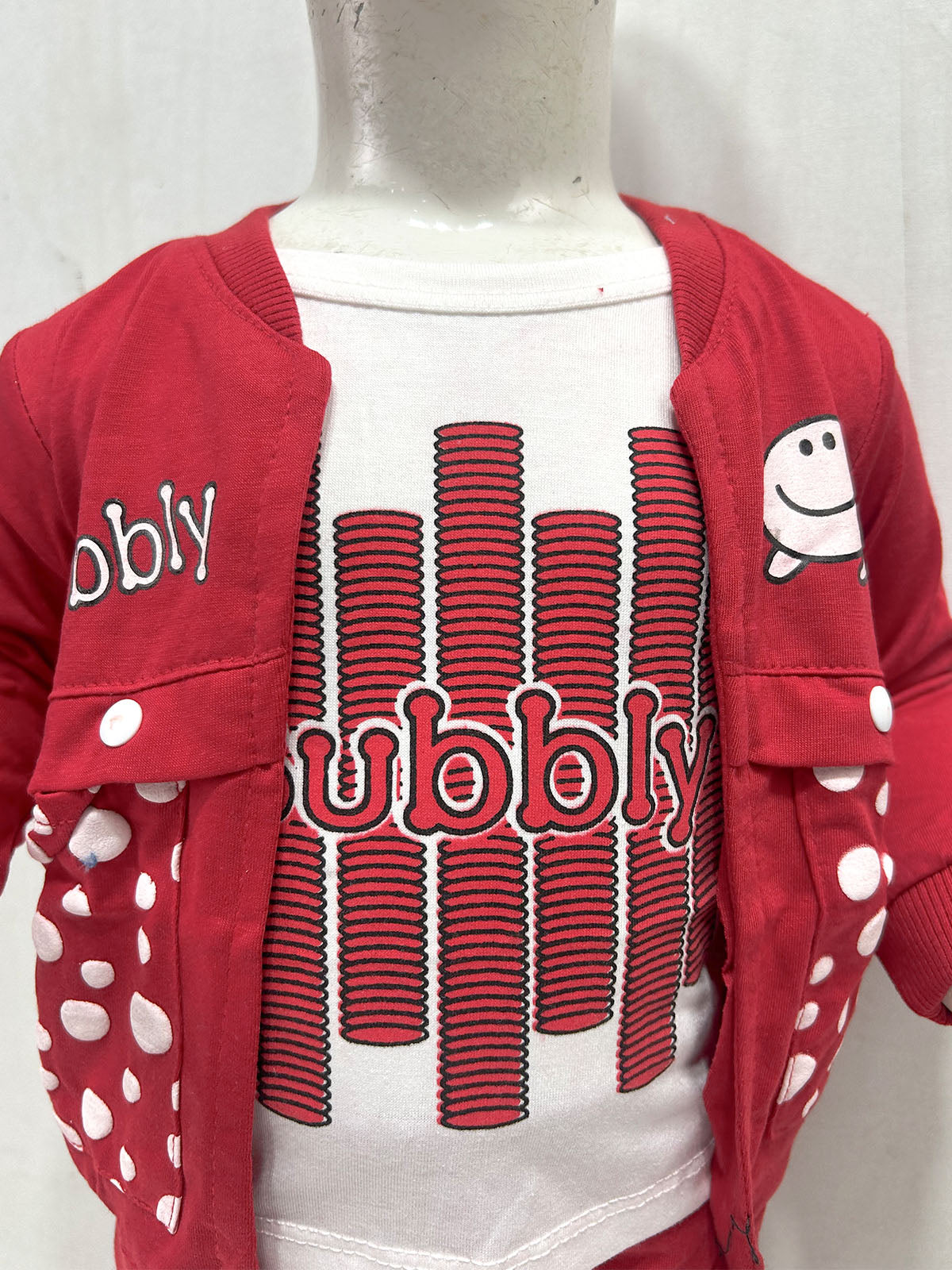 3Mth - 9Mth Bubbly Red Baby Suit For Newborn NBS791