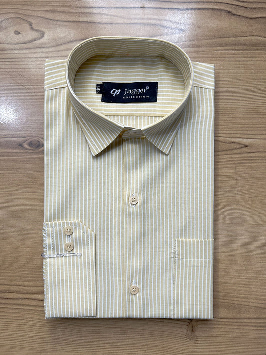 MFS710 Yellow Lines Formal Dress Shirt For Men