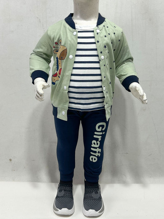 3Mth - 9Mth Giraffe Green Baby Suit For Newborn NBS794