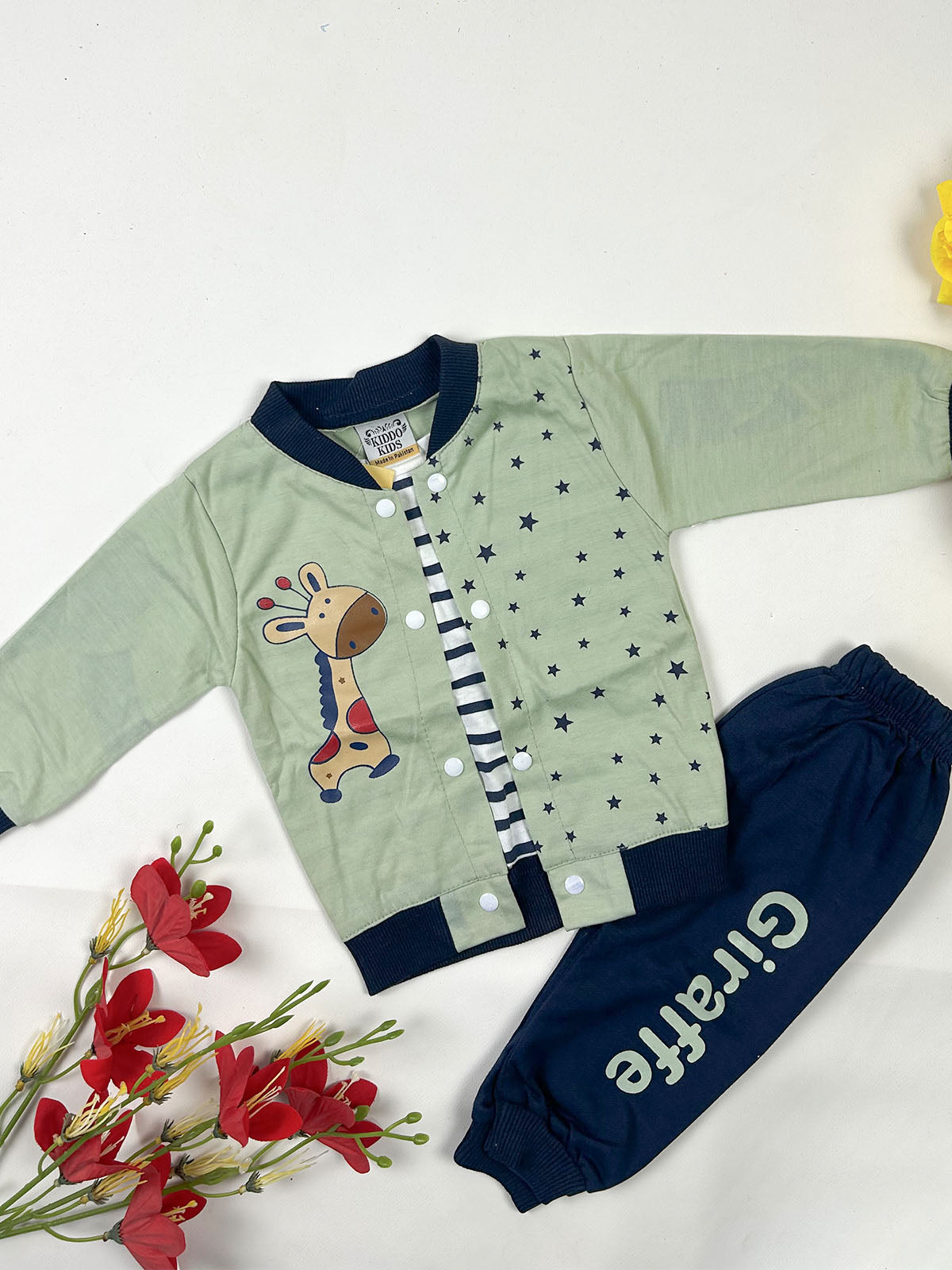 3Mth - 9Mth Giraffe Green Baby Suit For Newborn NBS794
