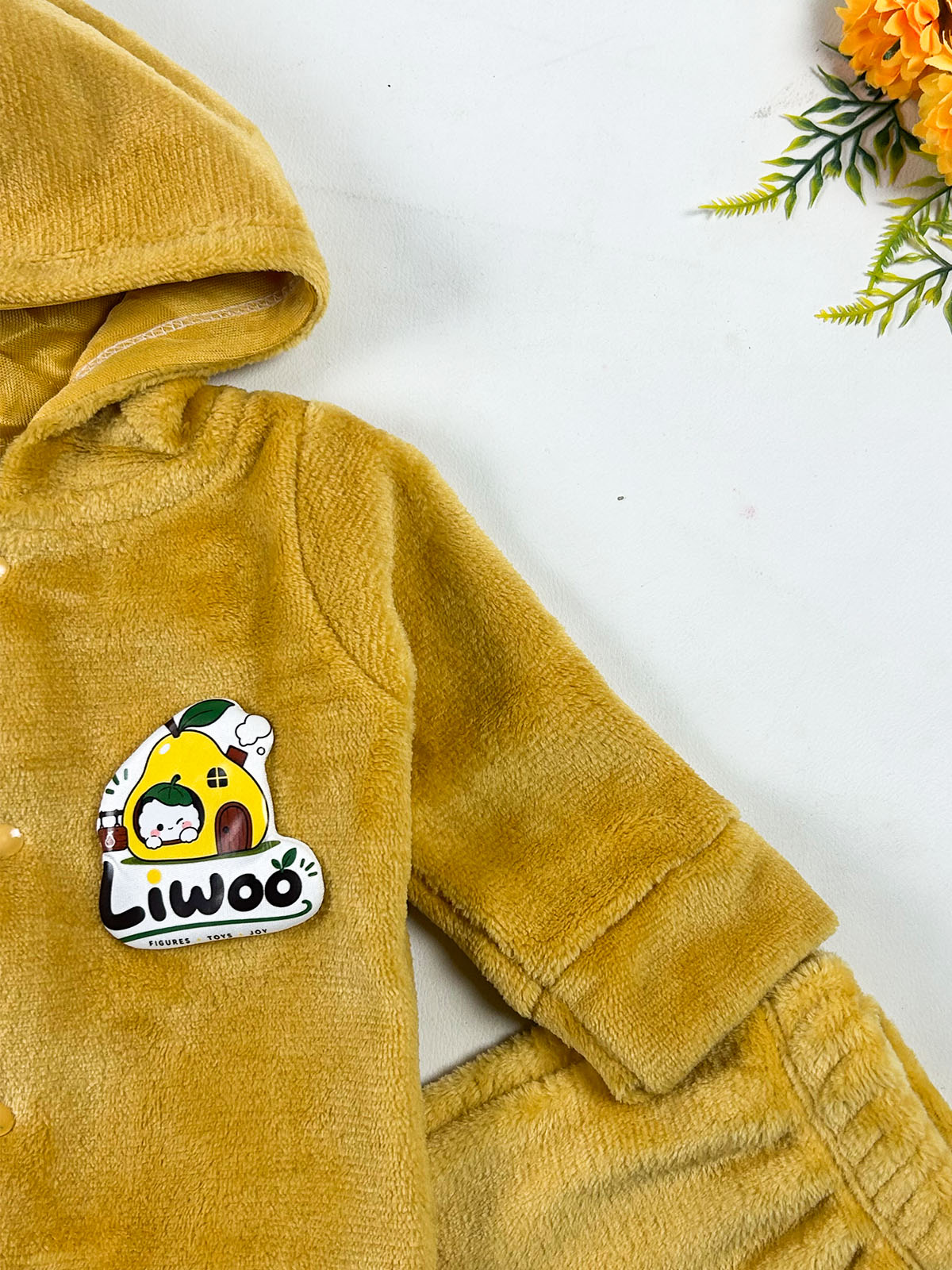 0Mth - 3Mth Liwoo Yellow Fleece Baba Suit For Newborn NBS860