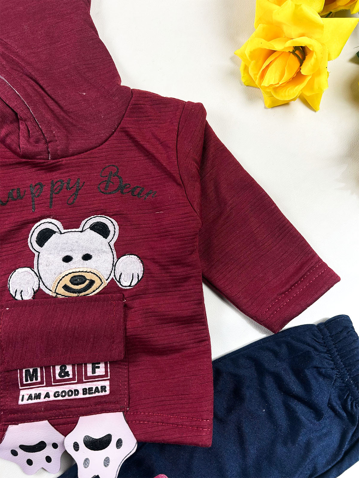 3Mth - 9Mth HB Maroon Baba Suit For Newborn NBS840
