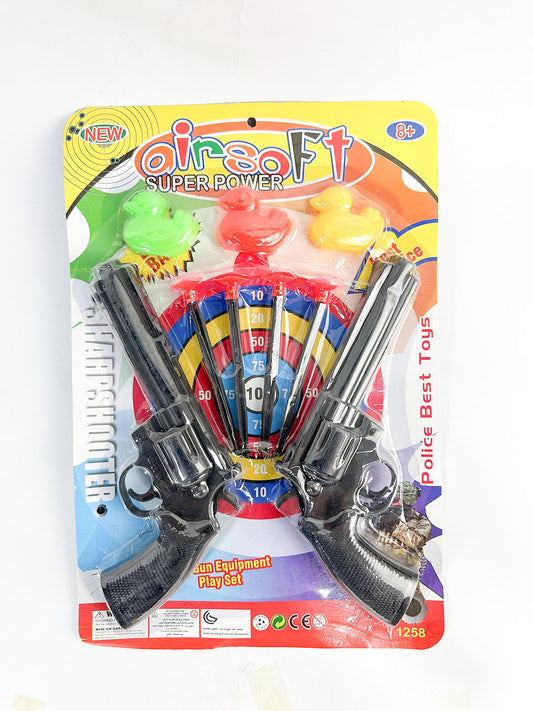 Shooting Arrow Gun For Kids (Pack of 02 Gun, 04 Arrows & 3 Ducks)