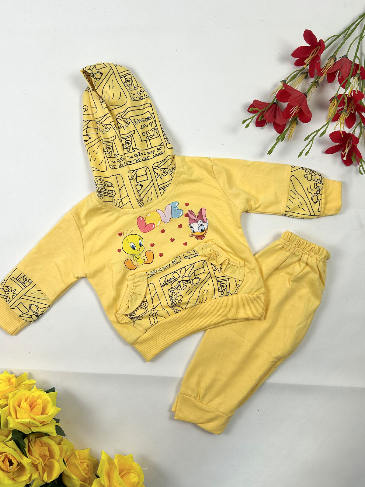 3Mth - 9Mth Love Yellow Baby Suit For Newborn NBS812