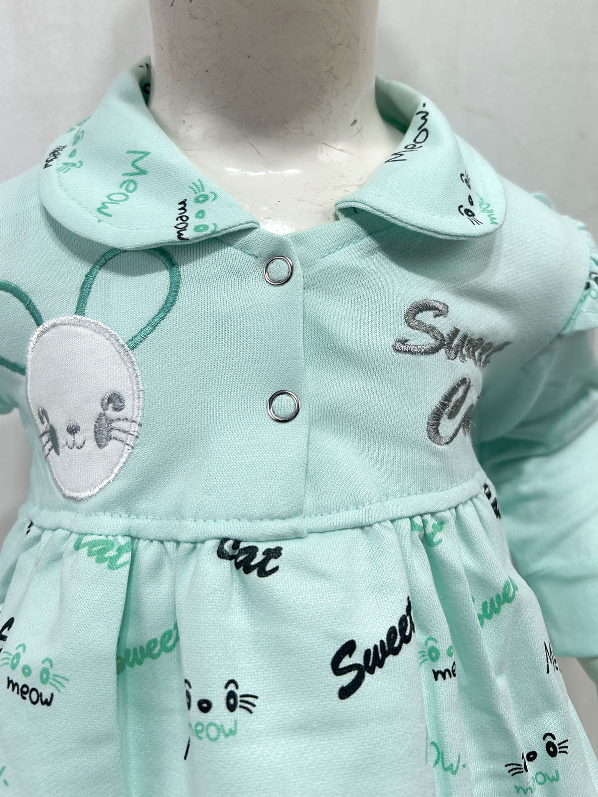 3Mth - 9Mth Sweet Cat Green Baby Suit For Newborn NBS813