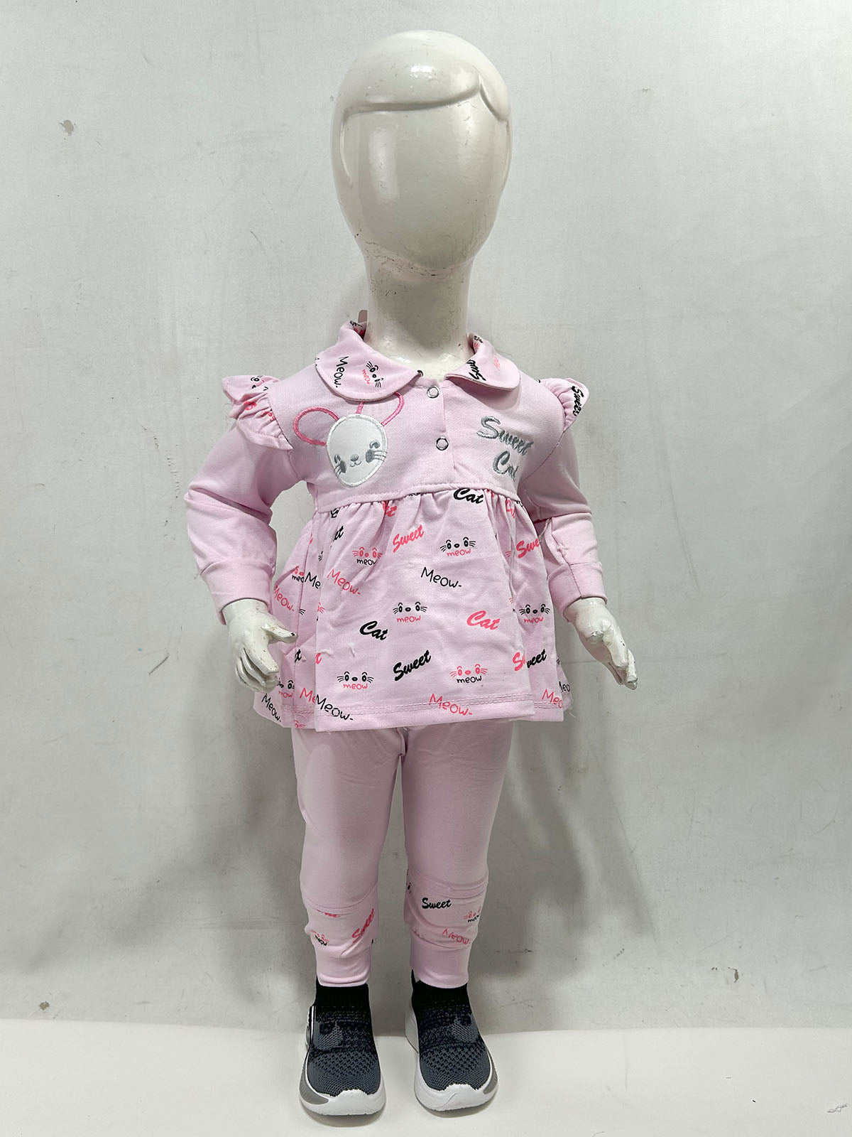 3Mth - 9Mth Sweet Cat Pink Baby Suit For Newborn NBS814