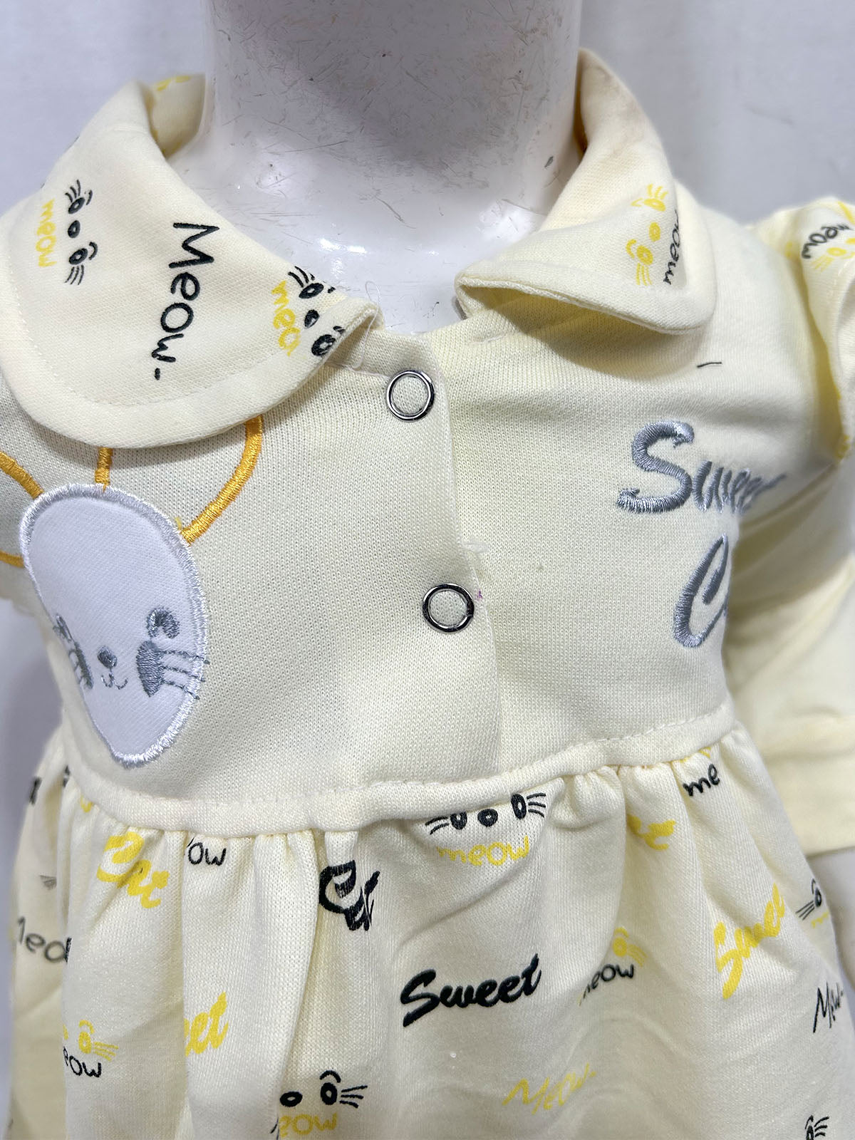 3Mth - 9Mth Sweet Cat Yellow Baby Suit For Newborn NBS815