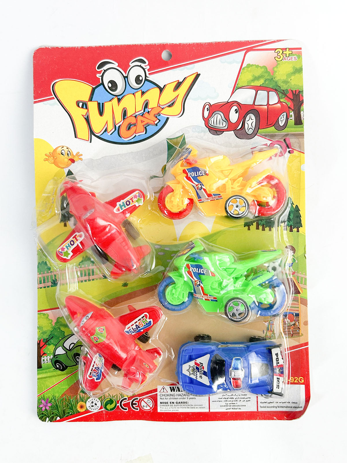 5 Pcs Police Bike, Car & Airplane Set