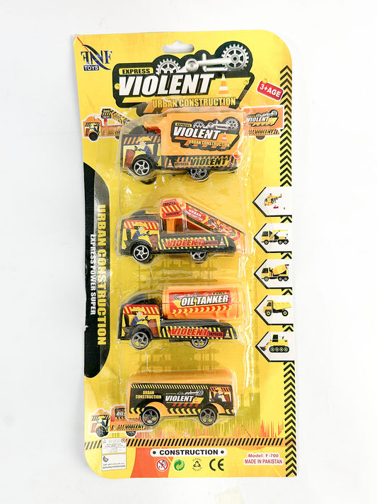 4 Pcs Urban Construction Cars For Kids