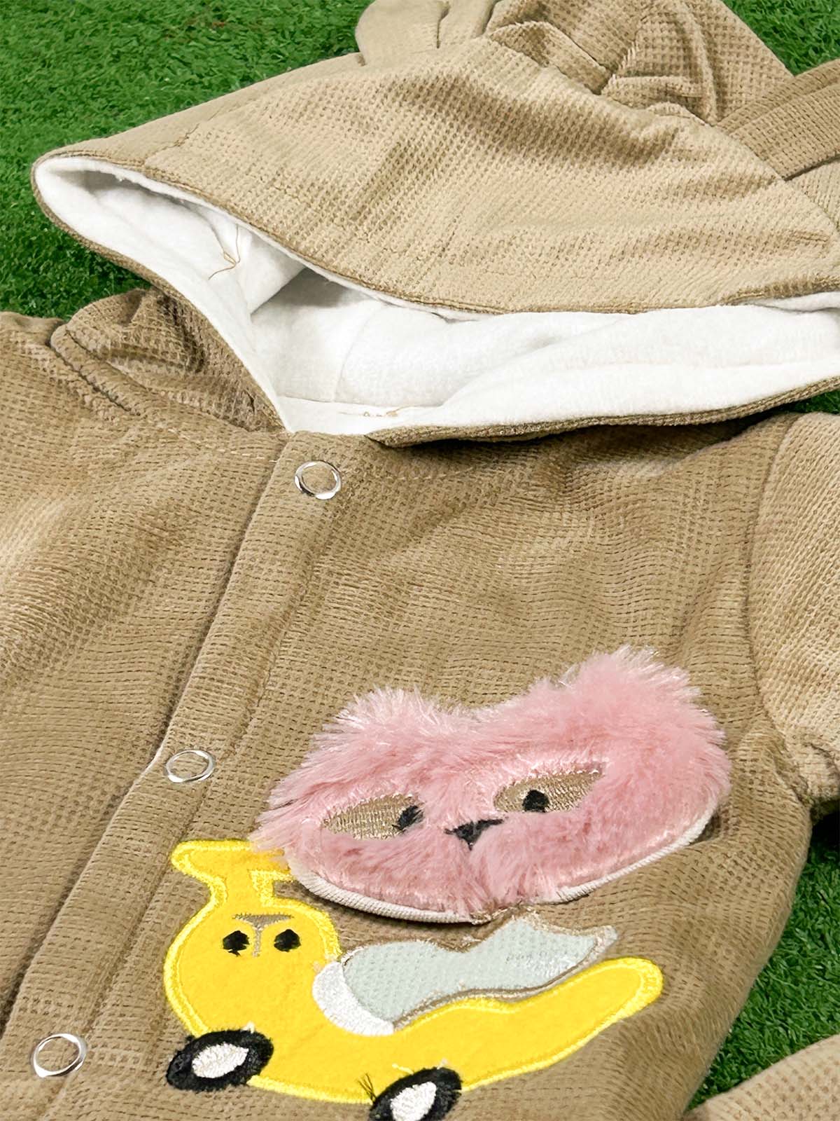 0Mth - 3Mth Fleece Brown Suit For Newborns NBS636