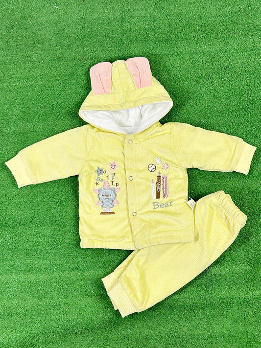 0Mth - 3Mth Fleece Yellow Suit For Newborns NBS638