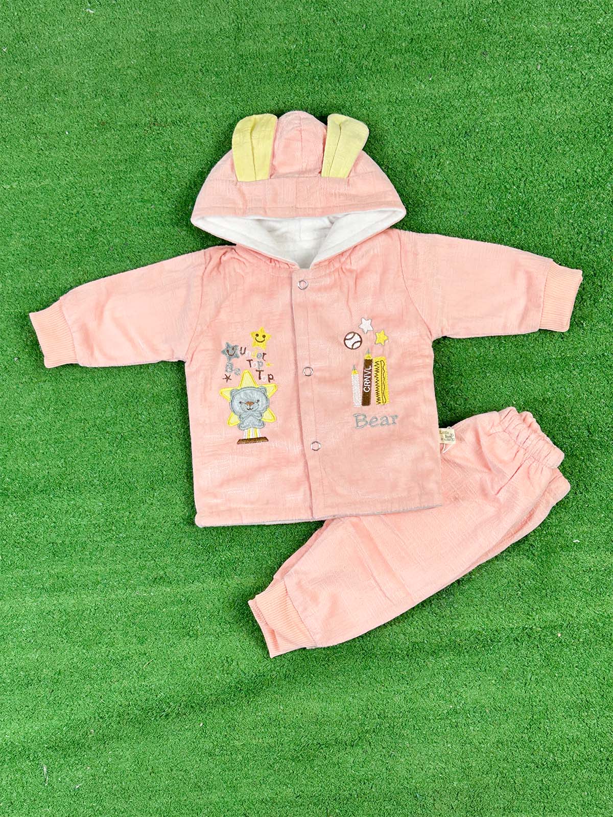 0Mth - 3Mth Fleece Pink Suit For Newborns NBS639