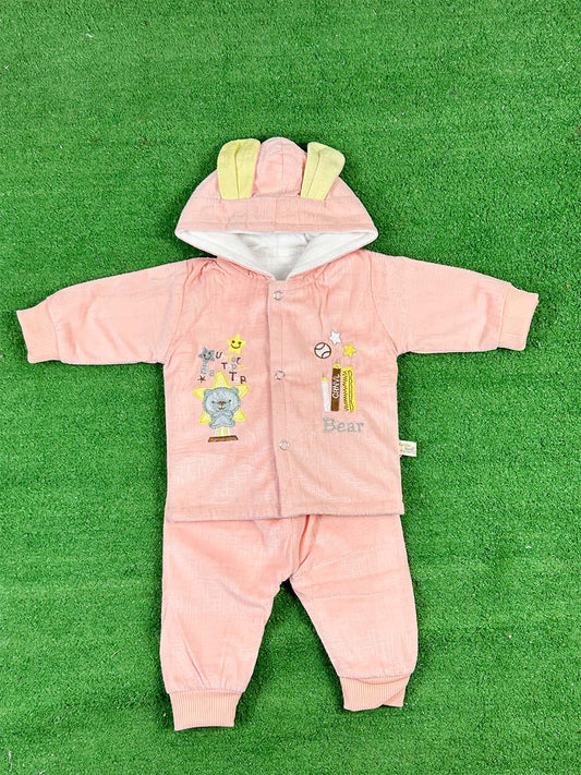 0Mth - 3Mth Fleece Pink Suit For Newborns NBS639