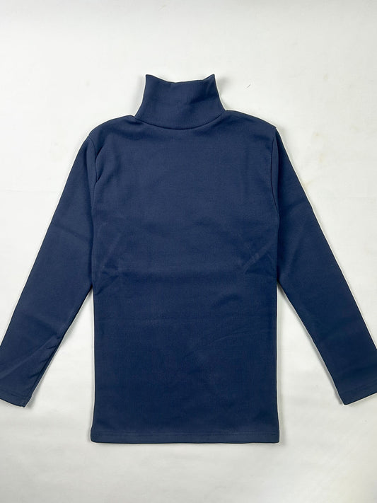 Men's Blue Plain High Neck MH05
