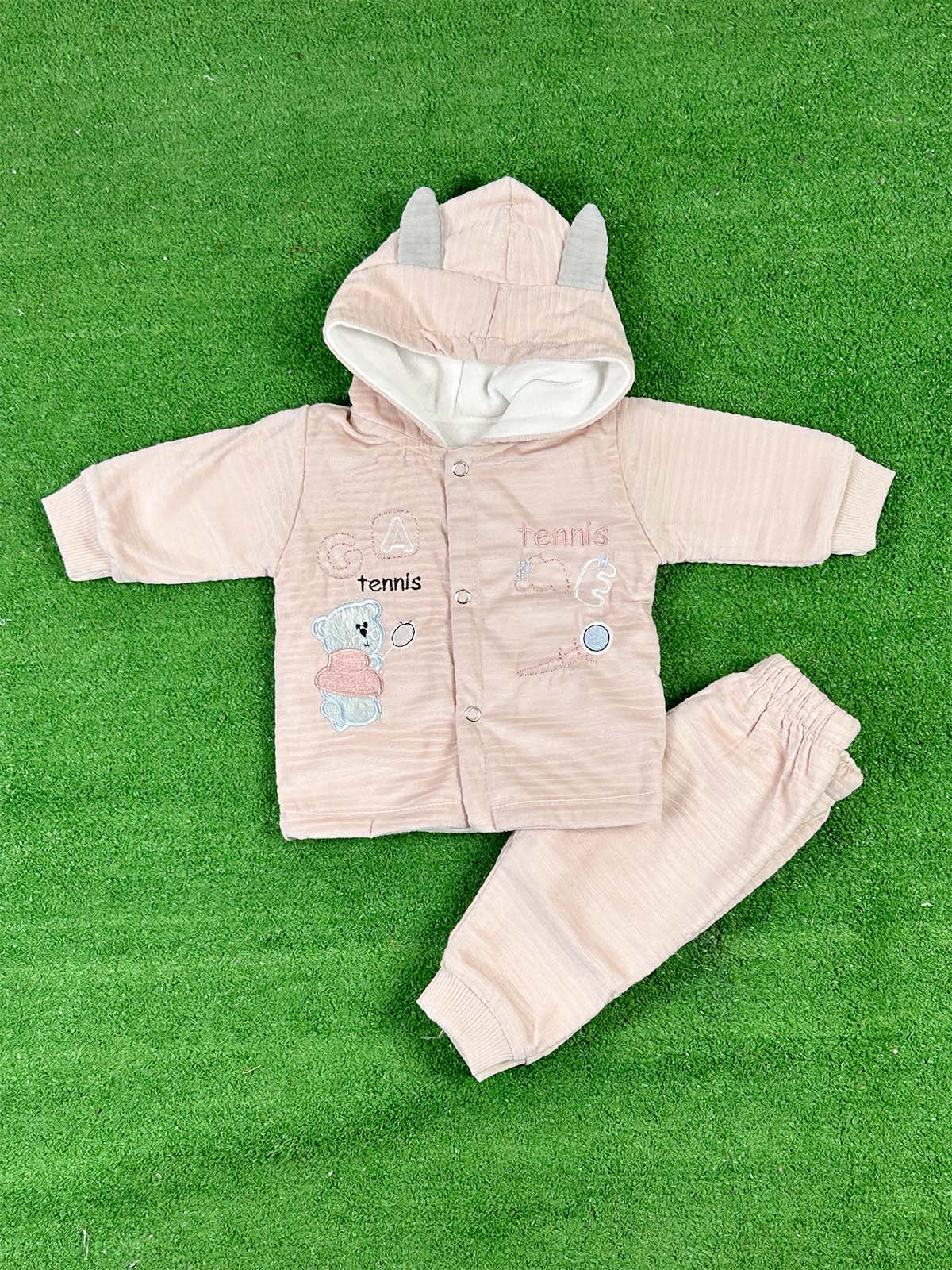 0Mth - 3Mth Fleece Light Brown Suit For Newborns NBS640