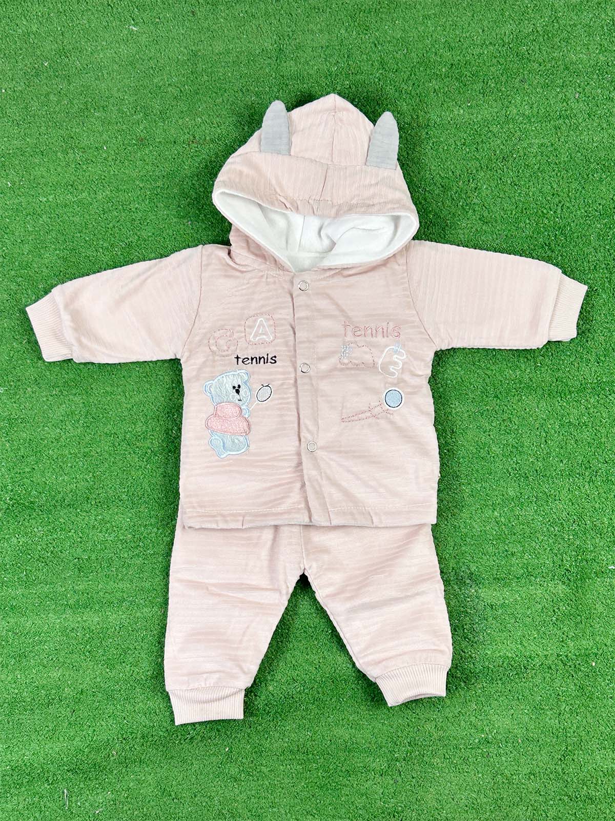 0Mth - 3Mth Fleece Light Brown Suit For Newborns NBS640