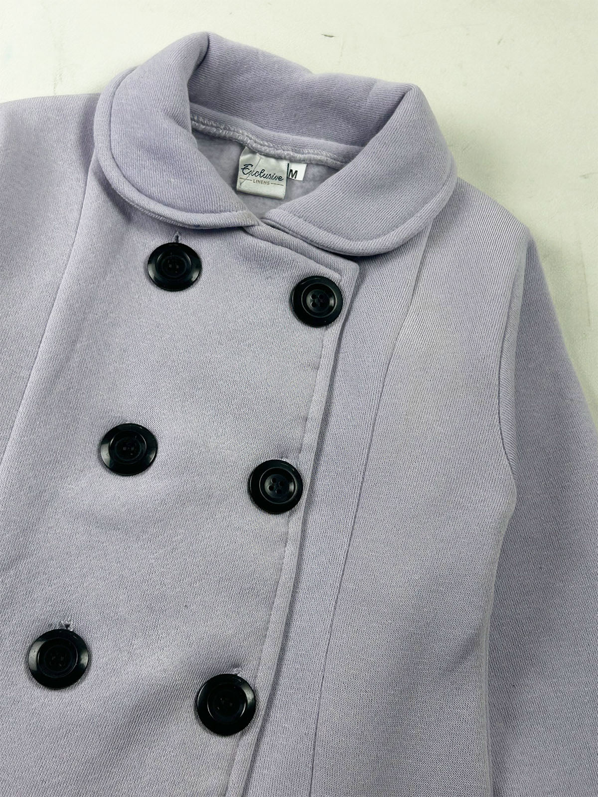 3Yrs - 5Yrs Lilac Fleece Double Breasted Coat For Girls GC06