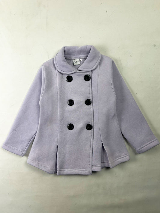 3Yrs - 5Yrs Lilac Fleece Double Breasted Coat For Girls GC06