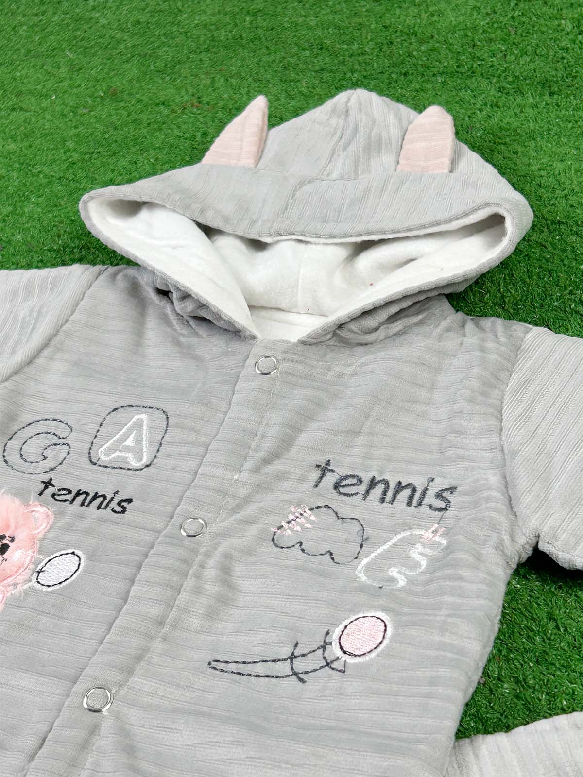 0Mth - 3Mth Fleece Grey Suit For Newborns NBS641