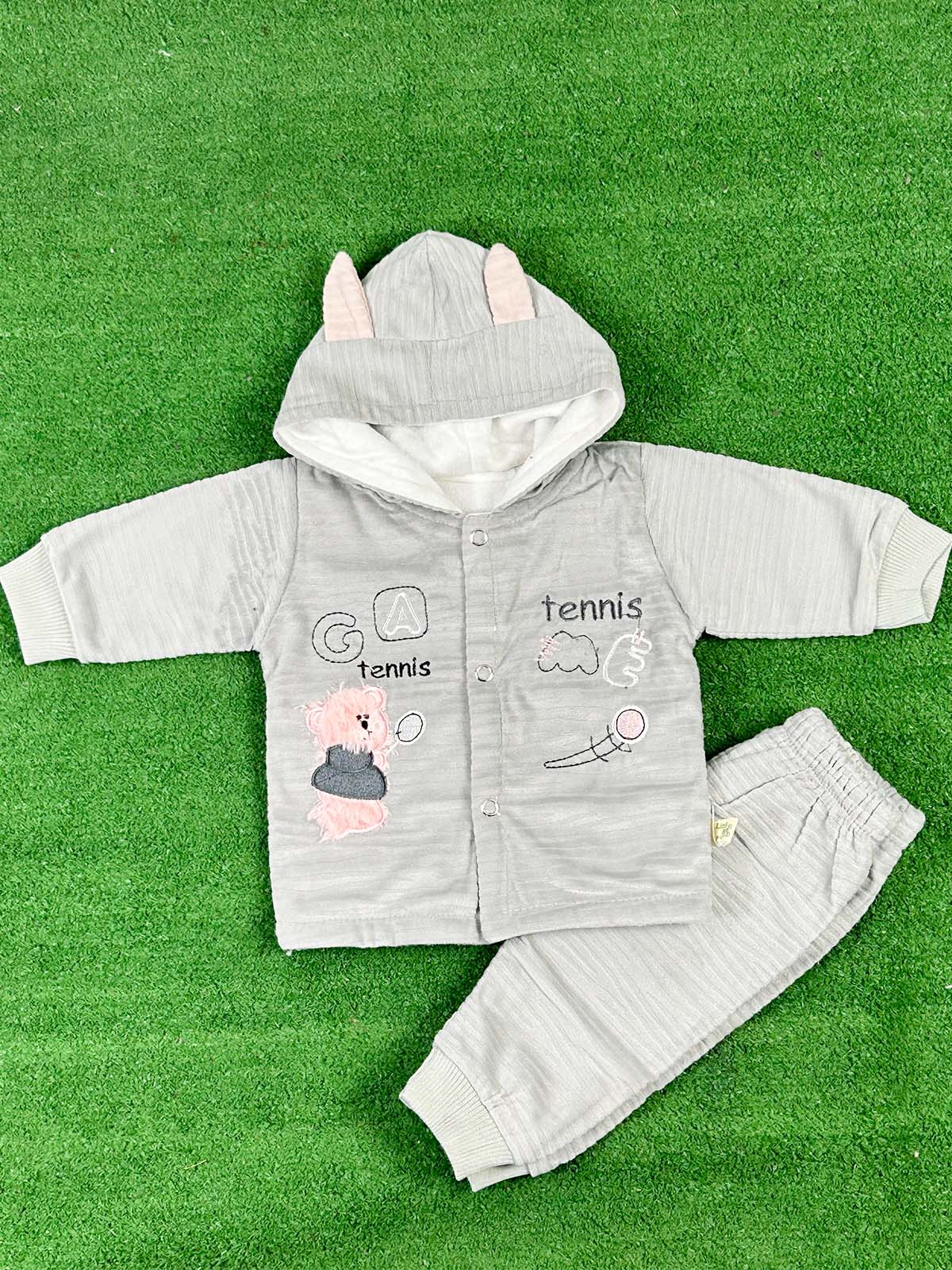 0Mth - 3Mth Fleece Grey Suit For Newborns NBS641