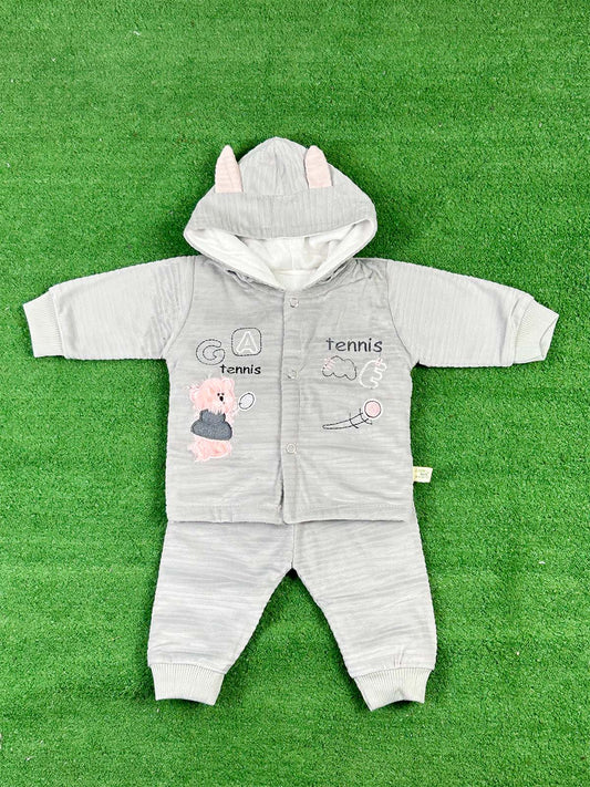 0Mth - 3Mth Fleece Grey Suit For Newborns NBS641