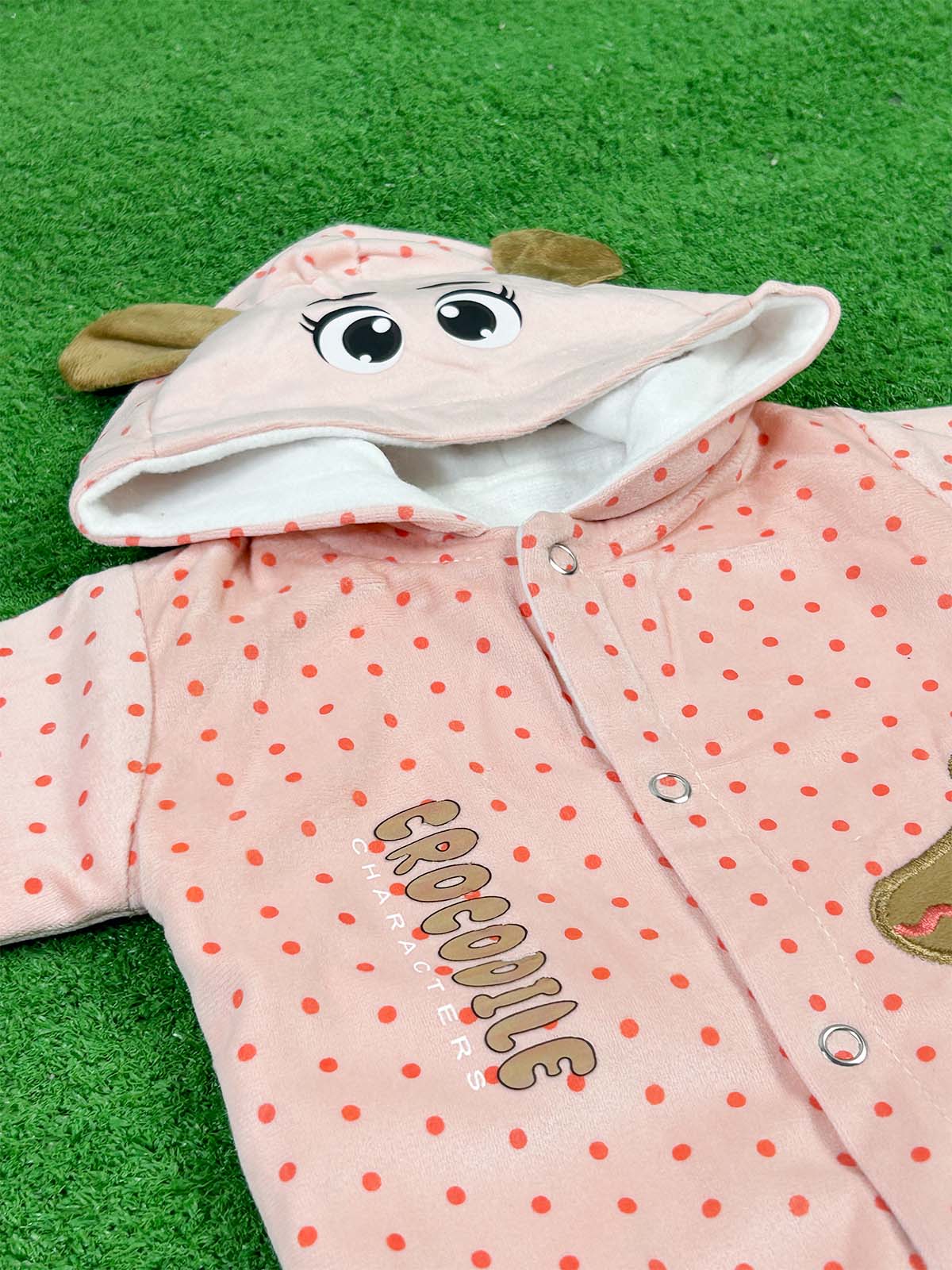 0Mth - 3Mth Fleece Peach Suit For Newborns NBS642