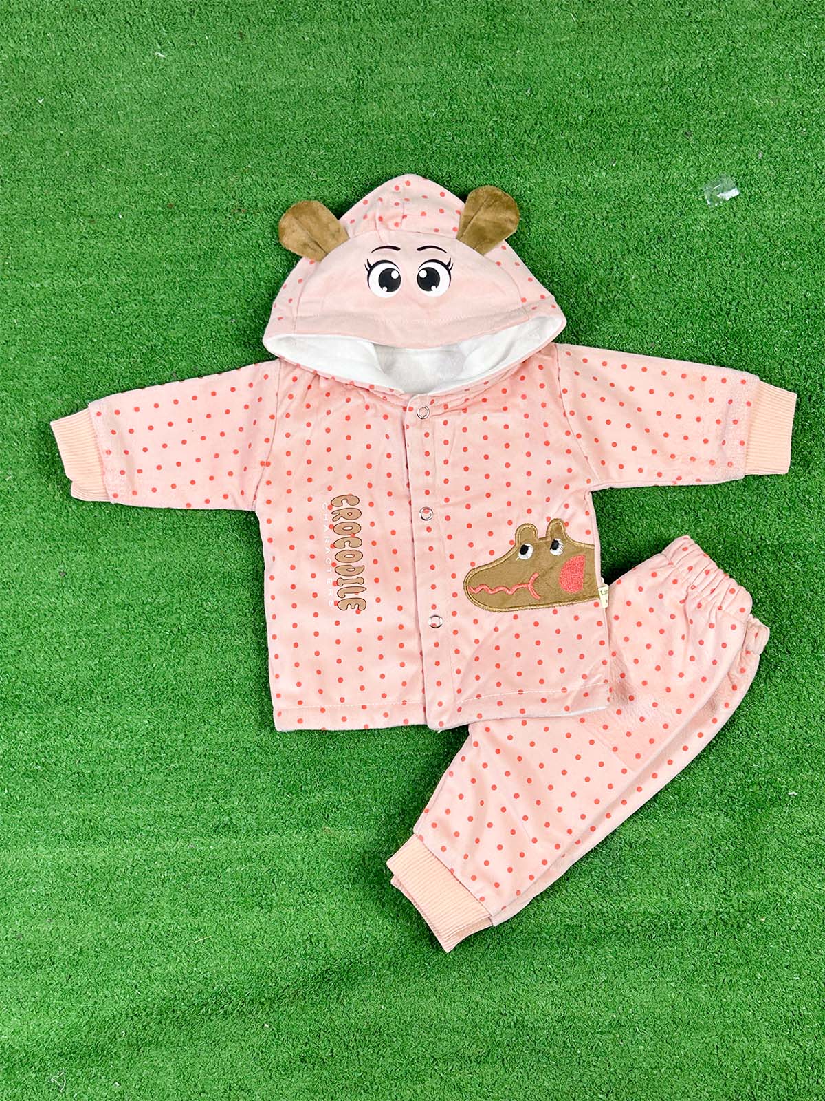 0Mth - 3Mth Fleece Peach Suit For Newborns NBS642