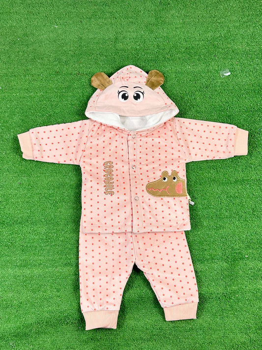 0Mth - 3Mth Fleece Peach Suit For Newborns NBS642
