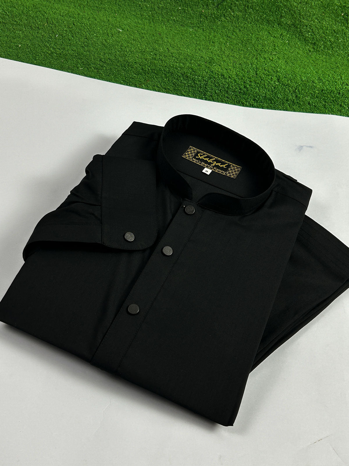 846-1 Black Stitched Premium Kameez Shalwar For Men MSK265