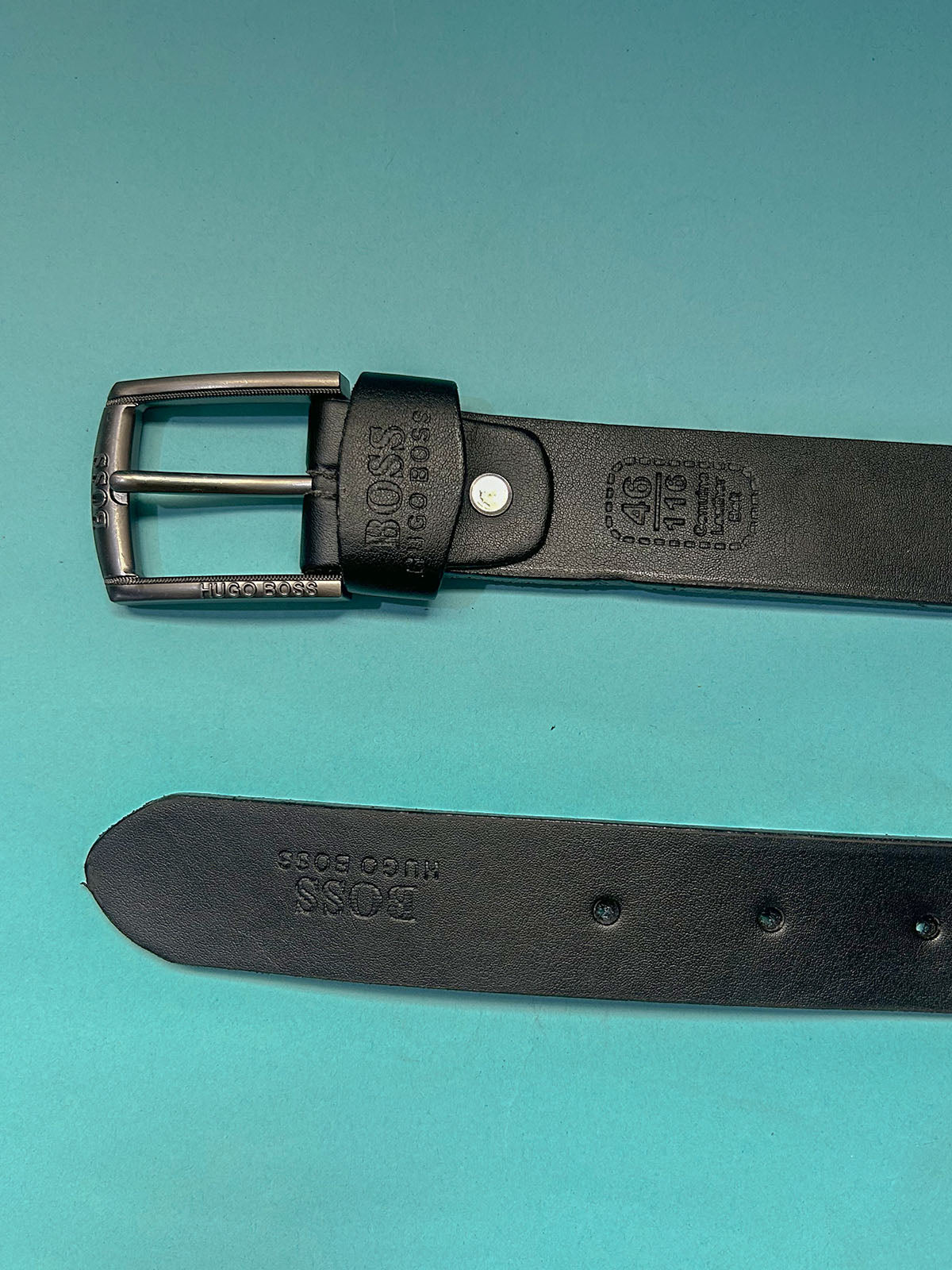 Black Faux Leather Belt For Men MB100