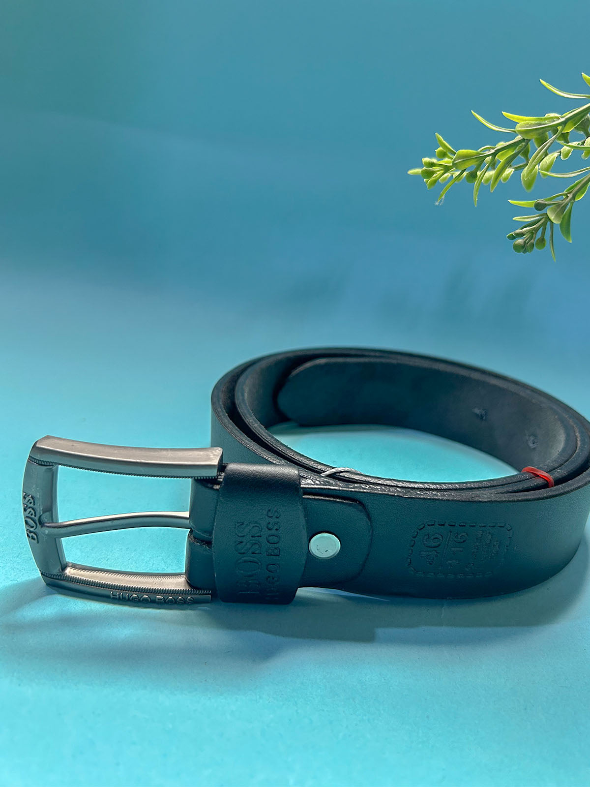 Black Faux Leather Belt For Men MB100