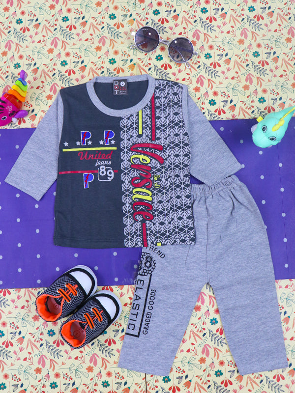 3Mth - 9Mth United Dark Grey Baba Suit For Newborns HG NBS104