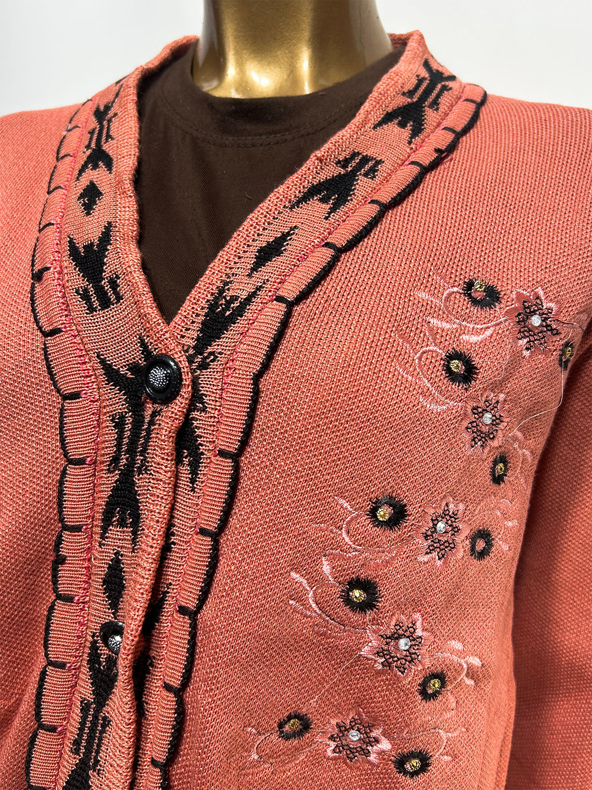 Peach Full Sleeves Sweater For Women WSW102
