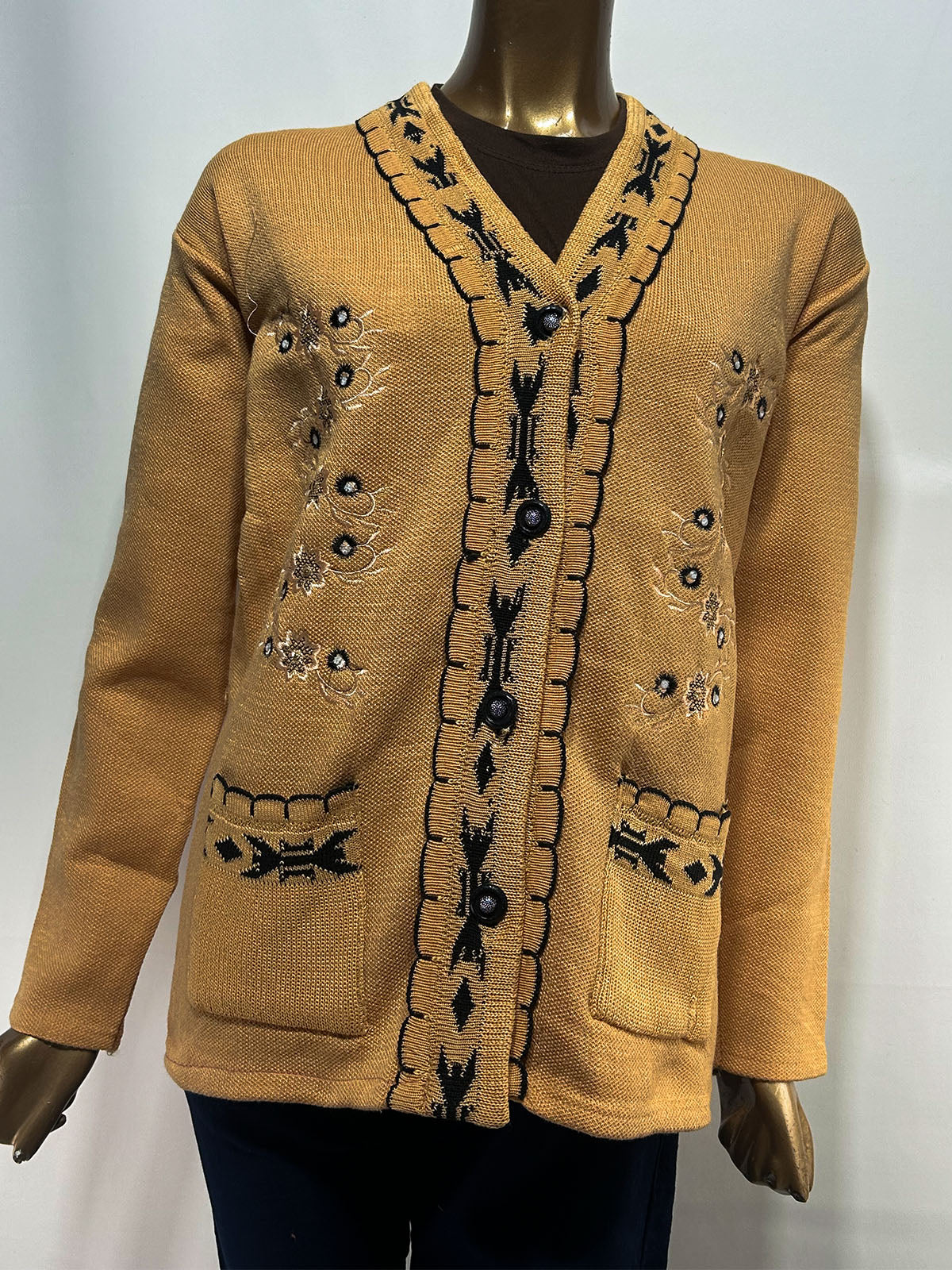 Yellow Full Sleeves Sweater For Women WSW103