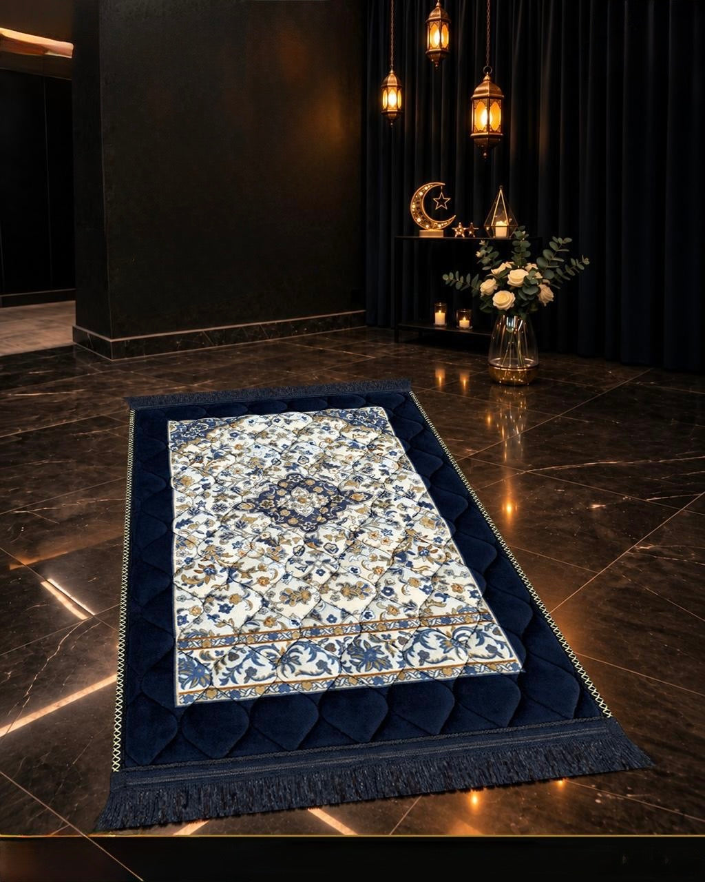 Navy Blue Jae-Namaz / Prayer Mat 70 x 105 Multidesign JAE13
