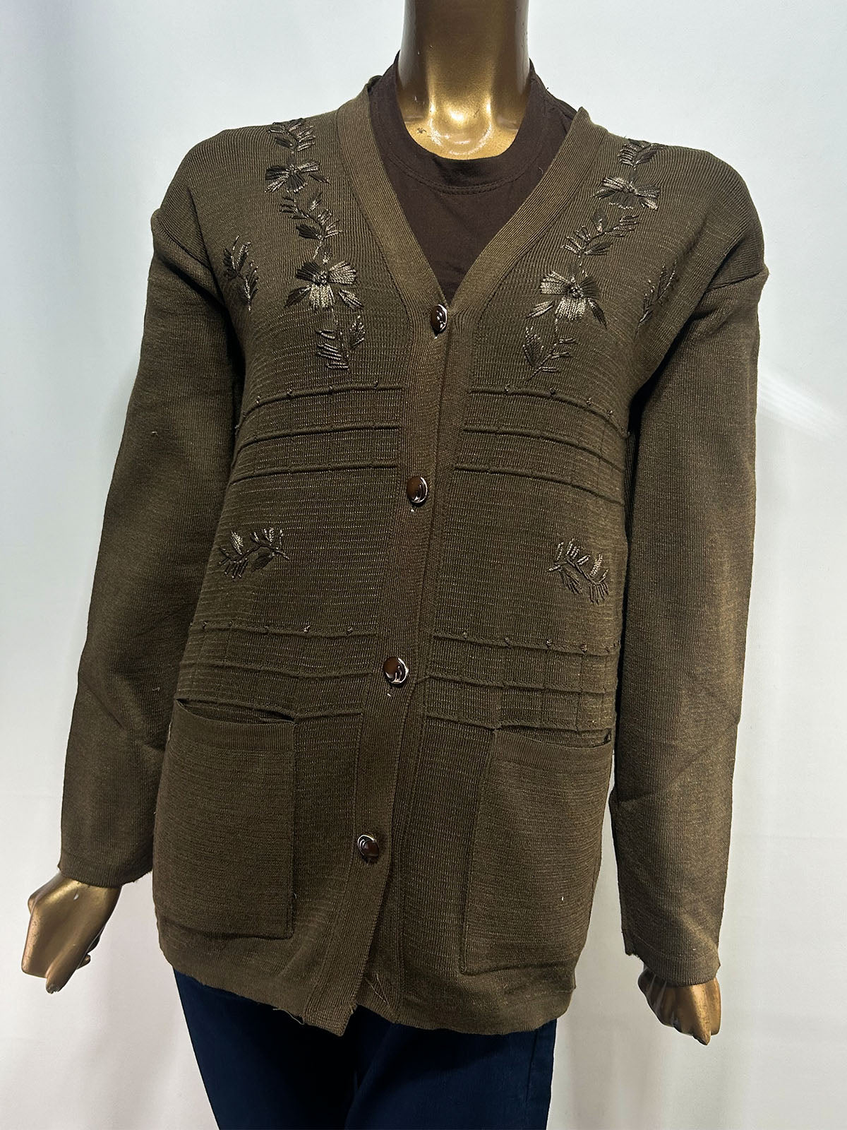 Green Full Sleeves Sweater For Women WSW104