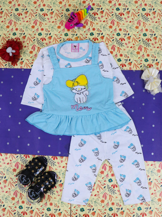 3Mth - 9Mth Meow Light Blue Baby Suit For Newborn NBS120