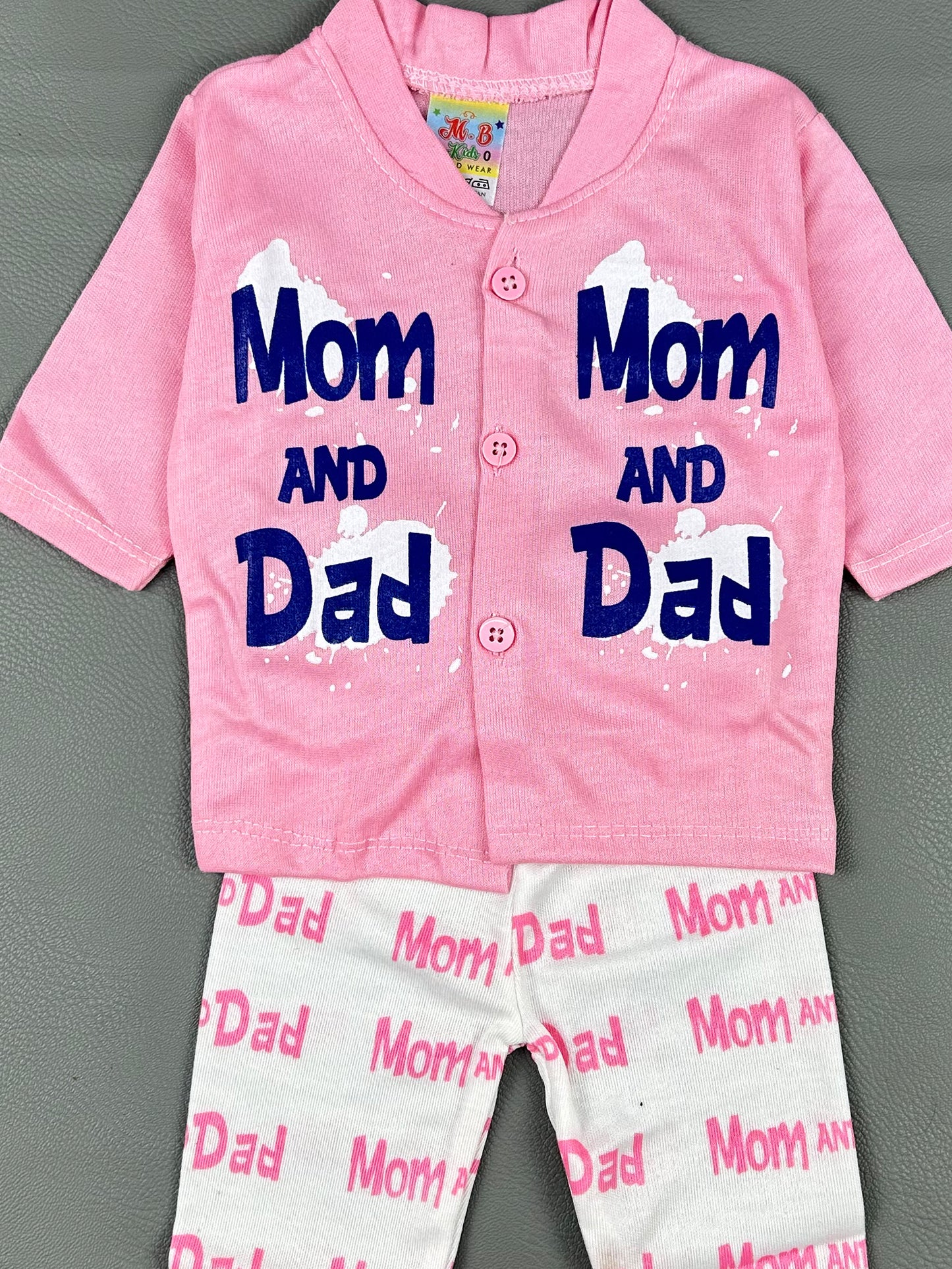 0Mth - 3Mth Pink Mom & Dad Baba Suit For Newborns HG NBS225