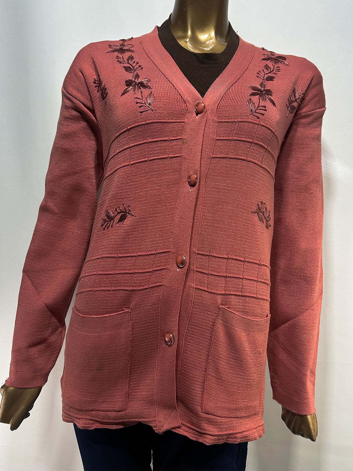 Pink Full Sleeves Sweater For Women WSW105