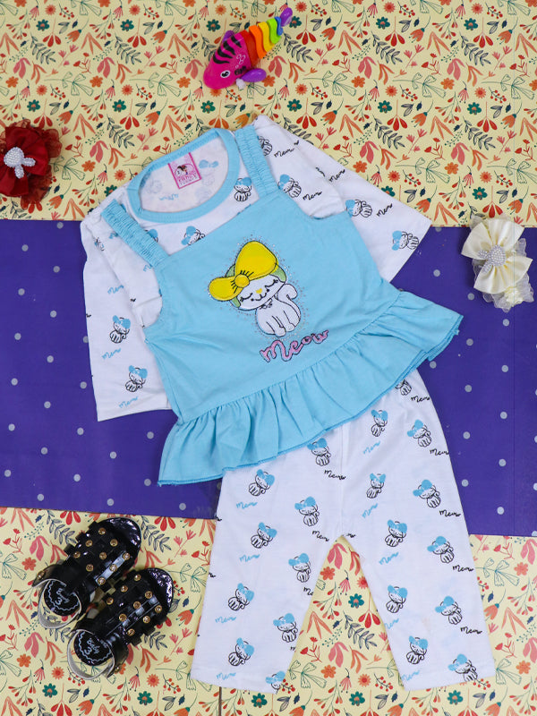 3Mth - 9Mth Meow Light Blue Baby Suit For Newborn NBS120