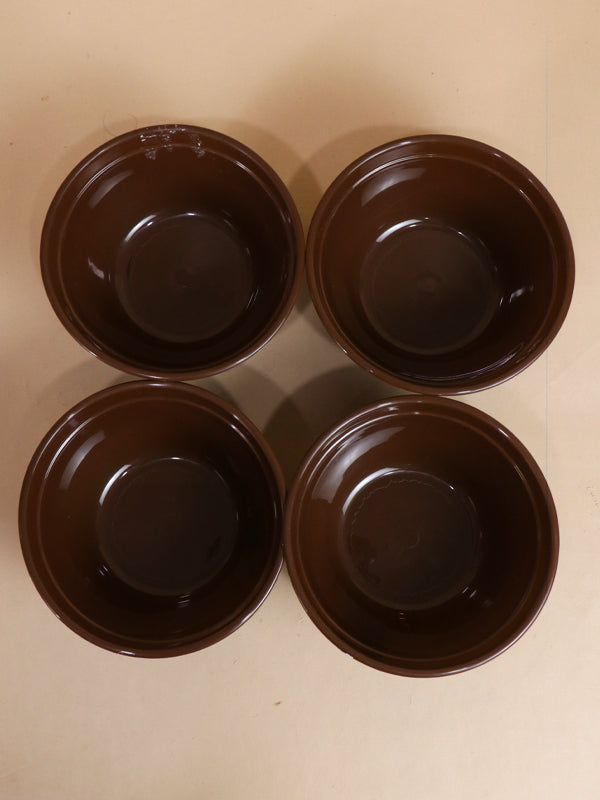 Dark Brown Pack Of 4 Plastic Bowls MB13